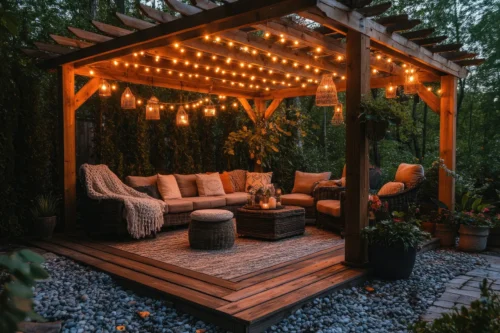 Bistro and string lighting charlotte