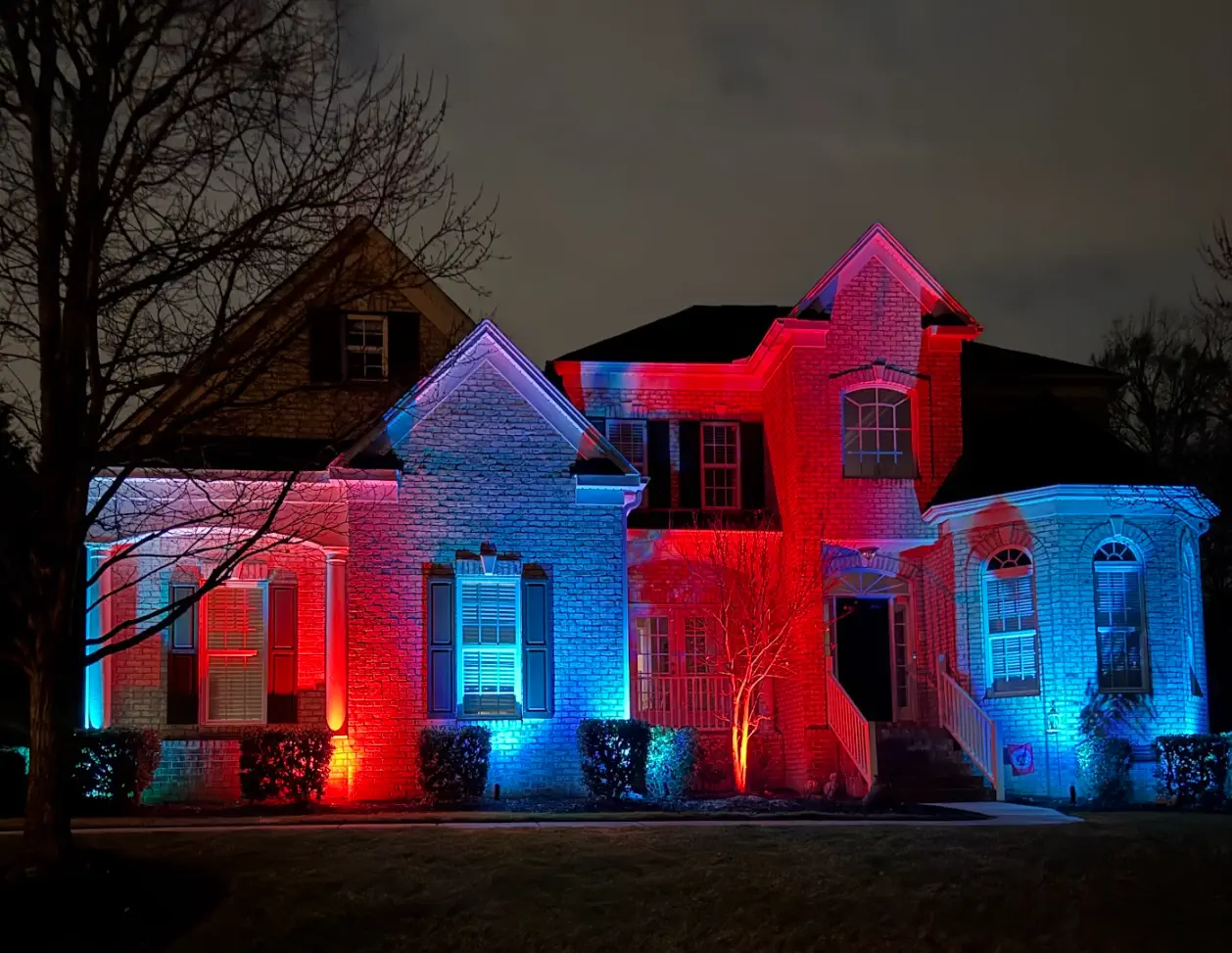 Versatile Color-Changing Landscape and Permanent Holiday Lighting in Charlotte