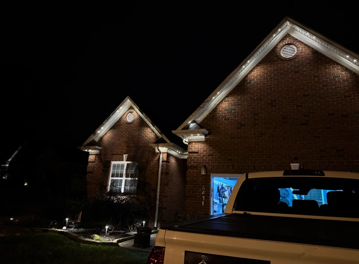 Custom Roofline and Landscape Lighting Installation in Cramerton, NC