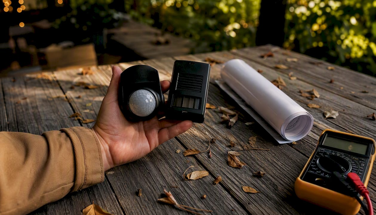 Role of Motion Sensors Outdoors: A Homeowner's Guide Close-up of two outdoor motion sensor types