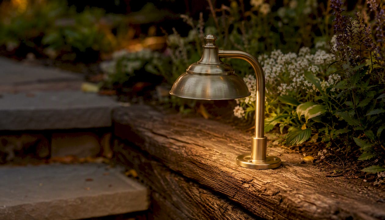 Copper vs Brass Landscape Fixtures: Which Should You Choose? Copper and brass garden light fixtures close-up
