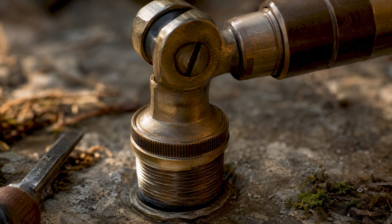 Copper vs Brass Landscape Fixtures: Which Should You Choose? Brass swivel joint and threaded collar close-up