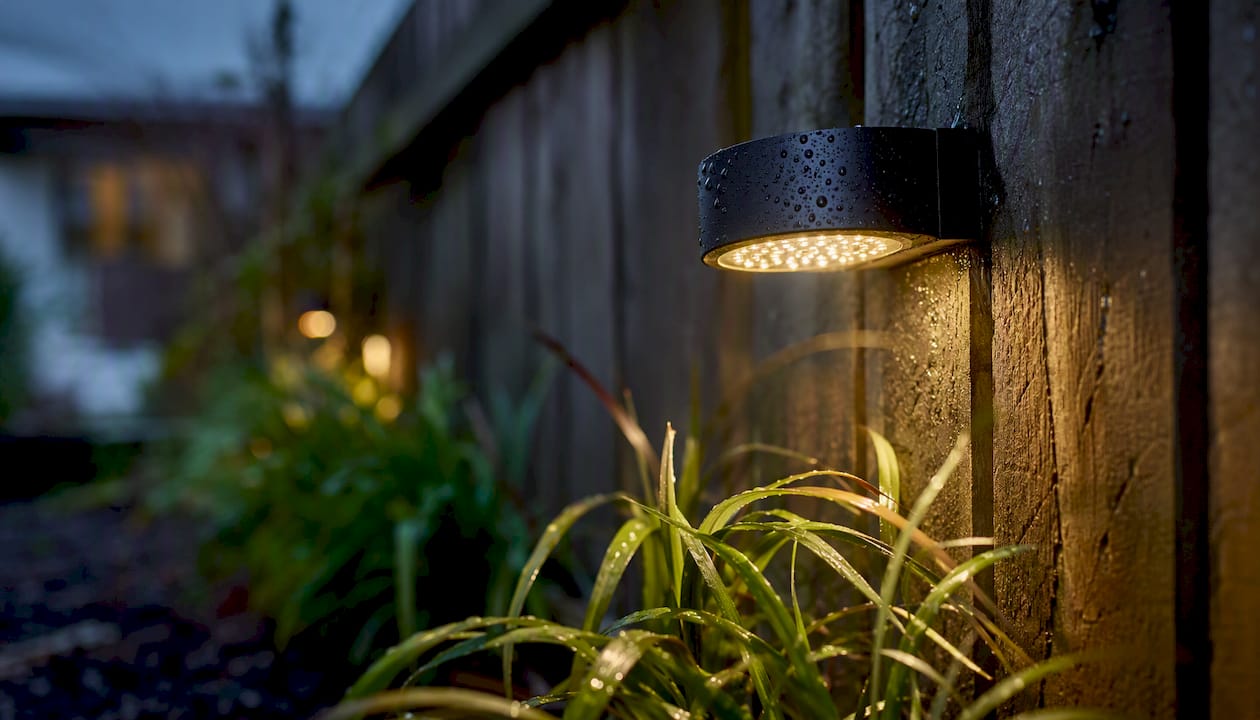Cross Lighting: Definition, Setups, and Real-World Uses Weatherproof outdoor light fixture close-up