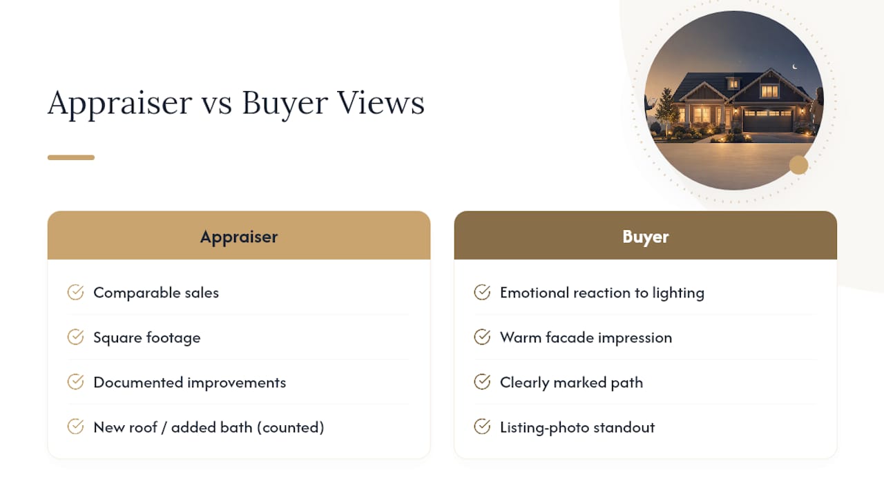 Appraiser and buyer views of lighting value