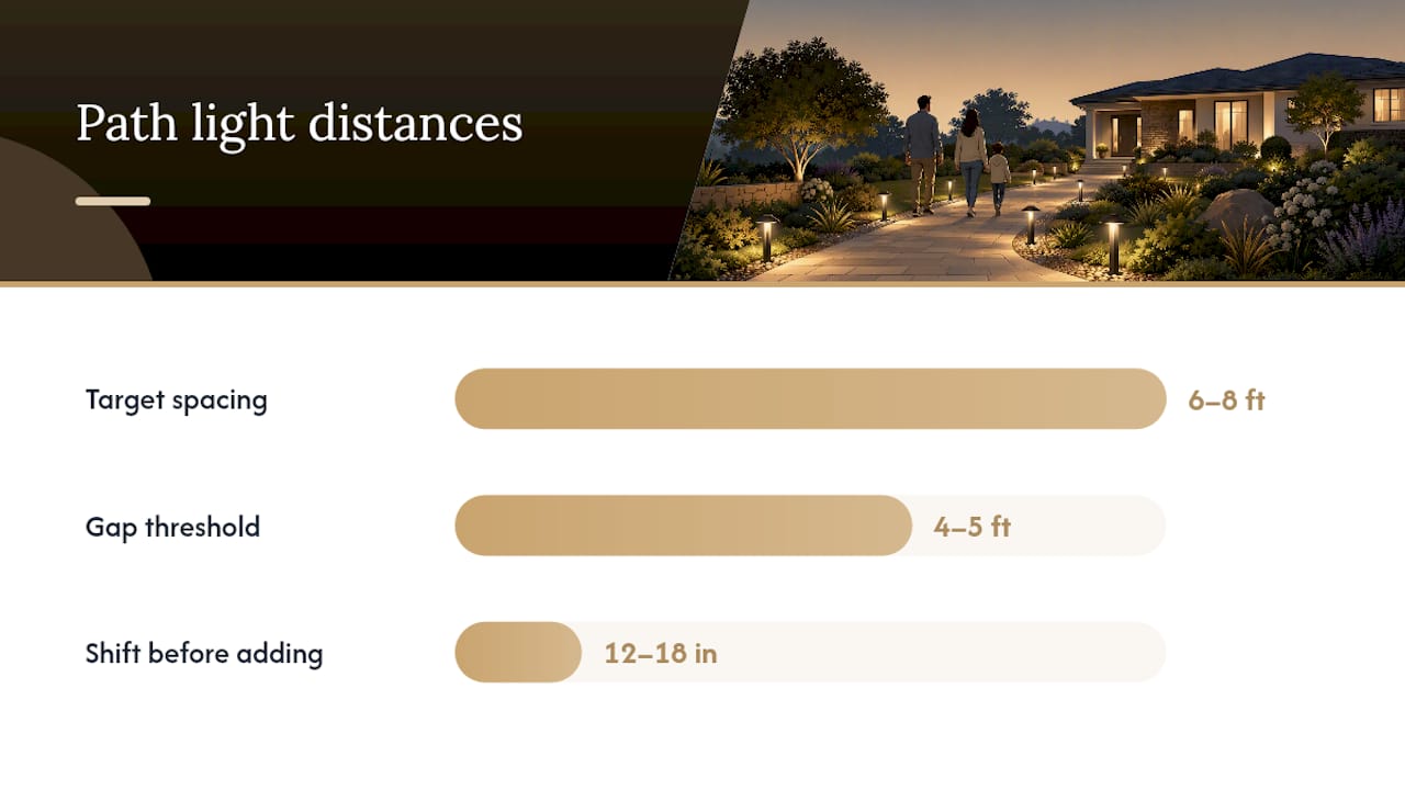 Path light spacing walk-test adjustment process