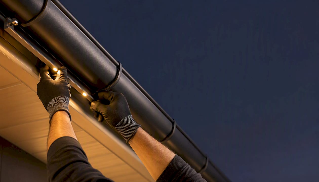 Avoid Drilling: How Homeowners Install Permanent Lights on Gutters Safely