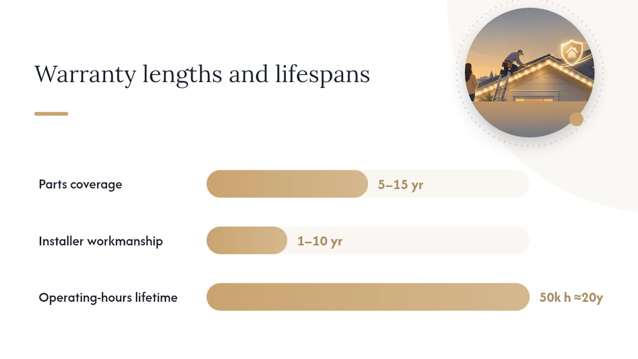 Comparison of lighting warranty terms and lifespan