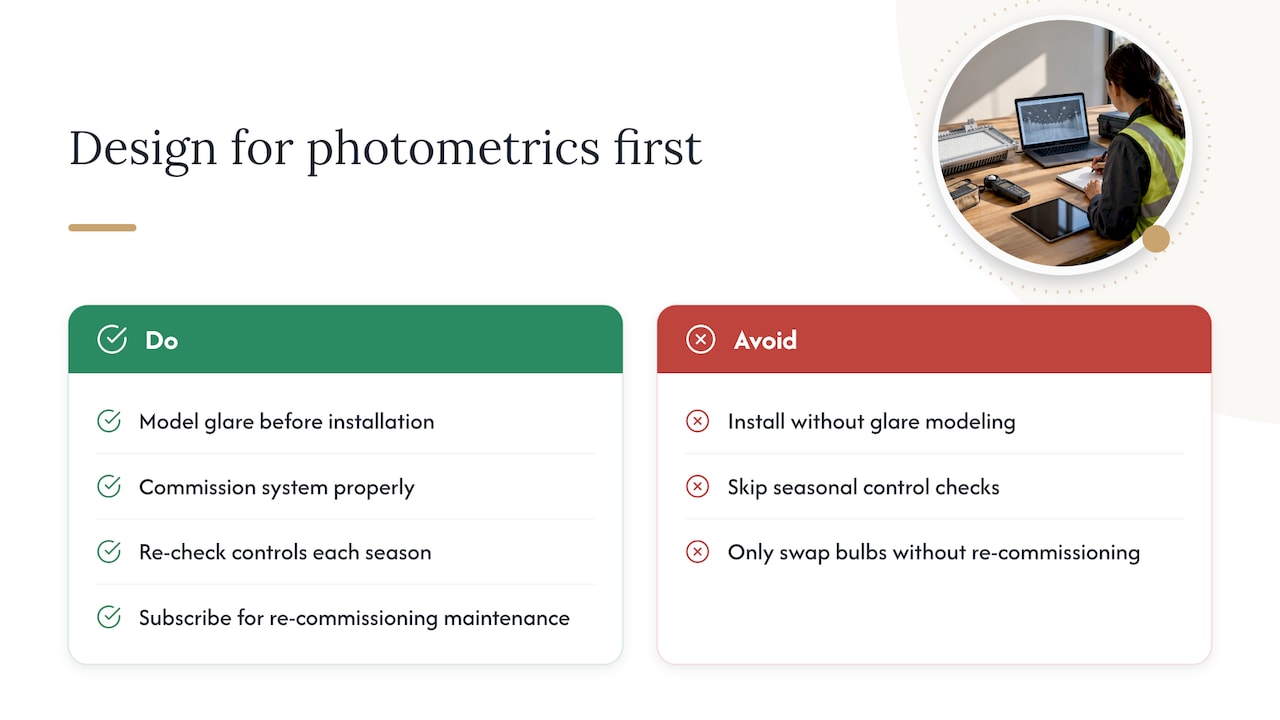Why We Design Around Photometrics and Controls First — overview diagram