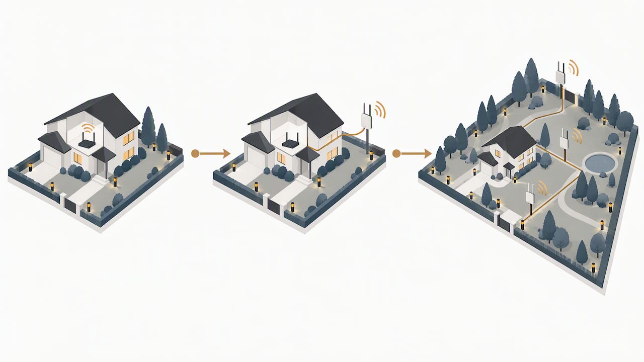 Escalation path for outdoor lighting connectivity