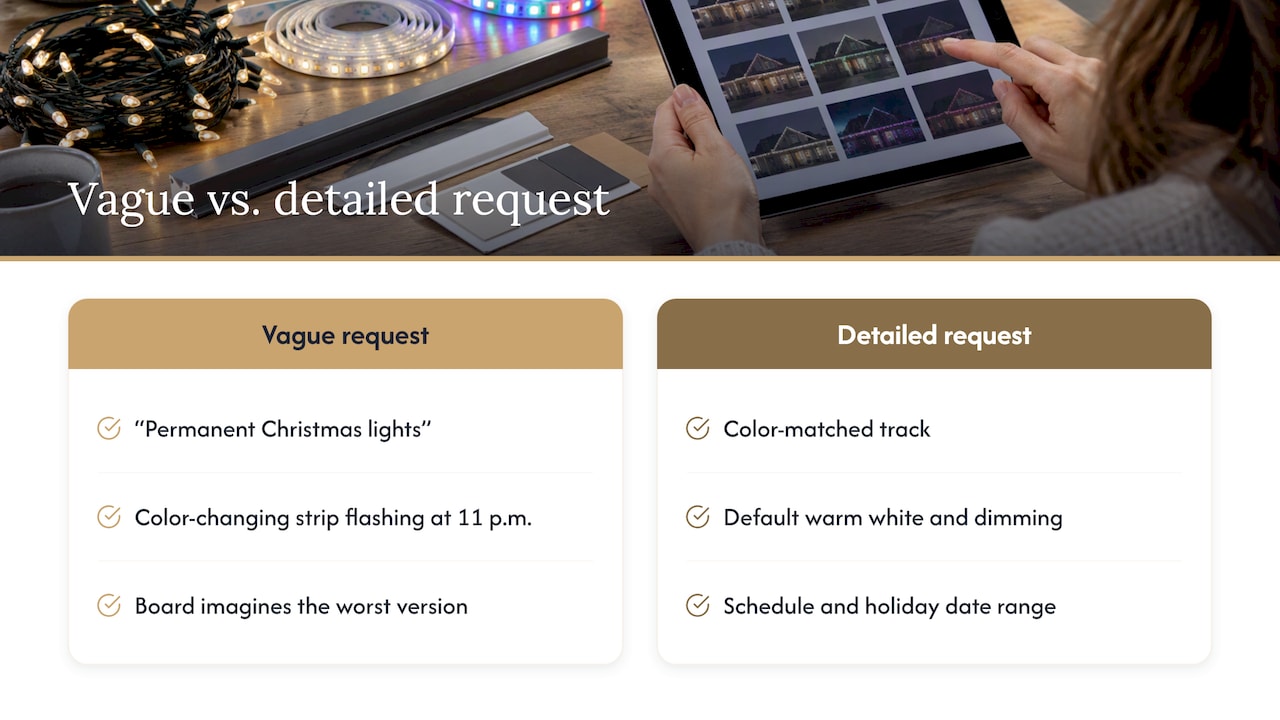 HOA-Friendly Holiday Lights: How to Get Approved the First Time Perspective: what we see at Forever Glow — overview diagram