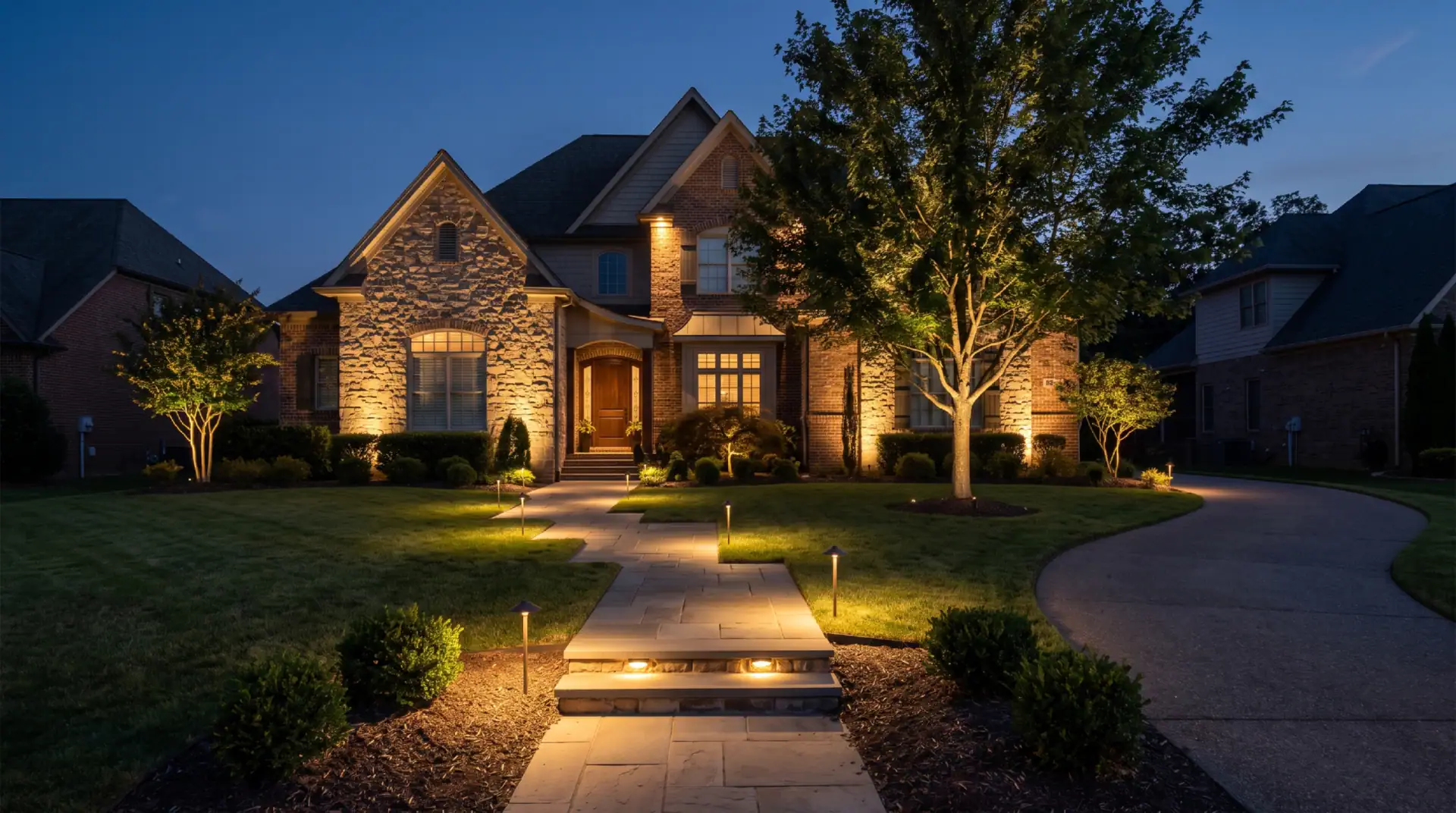 What is the rule of thumb for outdoor lighting?
